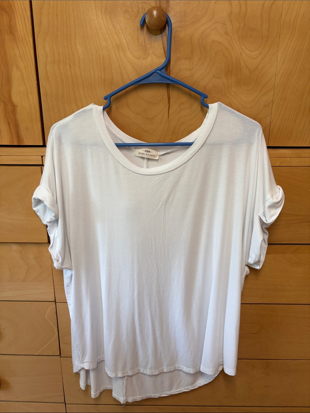 Rebel Society White Relaxed Short-Sleeve Tee